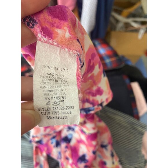Brixon Ivy Pink Blue Floral Print Size Medium Tank Top - Picture 6 of 6